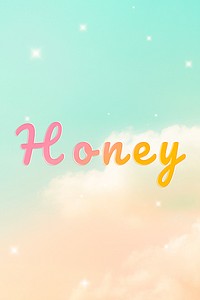 Honey doodle lettering colorful word art