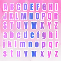 Alphabet gradient letter vector set