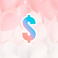 Psd gradient dollar sign currency symbol
