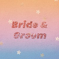 Bride &amp; groom word lettering font