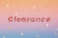 Glittery clearance word lettering font