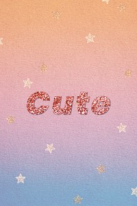 Glittery cute word typography font
