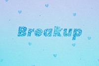 Breakup glitter word font