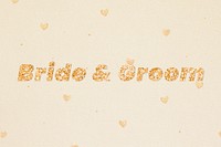 Bride & groom glitter word font
