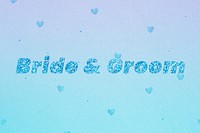 Bride &amp; groom glitter word font