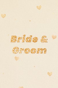 Bride & groom glitter text font