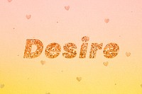 Desire gold glitter word font