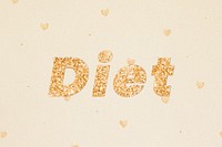 Gold diet glitter word font