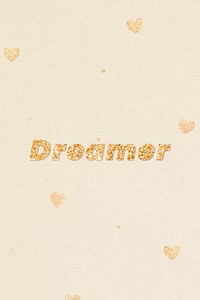 Dreamer gold glitter text effect