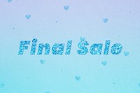 Glittery final sale word lettering font