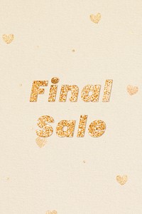 Final sale gold glitter text font