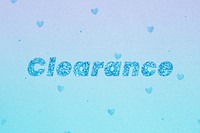 Clearance glitter text font