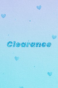 Clearance glitter word font