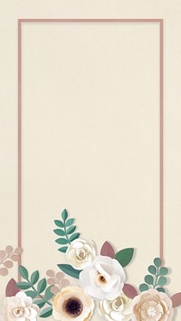 Paper craft flower element card psd