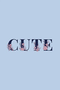 Girly typography Cute word vector feminine typography font lettering