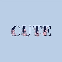 Cute word typography vector font lettering