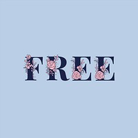 Free flower typography feminine font vector