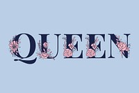 Queen word typography vector font lettering