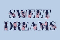 Pink Sweet Dream feminine vector word lettering and typography