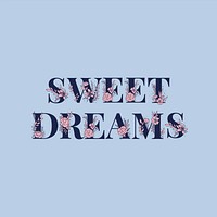 Floral text vector Sweet Dreams feminine typography font