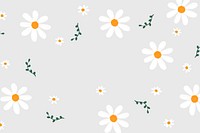 Daisy flowers patterned background, minimal design 