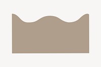 Brown wavy border sticker, pastel design vector