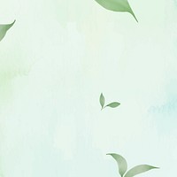 Green watercolor background illustration, leaves design