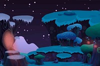 Night forest background, Glitch game illustration. Free public domain CC0 image.