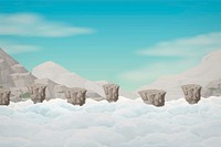 Cloud background, Glitch game illustration. Free public domain CC0 image.