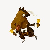 Forehorseman character clipart, Glitch game illustration vector. Free public domain CC0 image.