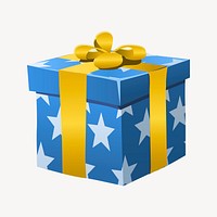 Gift box clipart, Glitch game illustration vector. Free public domain CC0 image.