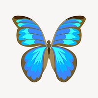 Blue butterfly, animal clipart, Glitch game illustration vector. Free public domain CC0 image.