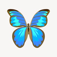 Blue butterfly, animal clipart, Glitch game illustration psd. Free public domain CC0 image.