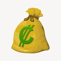 Money bag clipart, Glitch game illustration vector. Free public domain CC0 image.