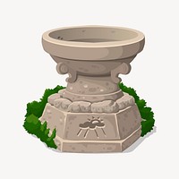 Fountain clipart, Glitch game illustration vector. Free public domain CC0 image.