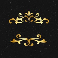 Gold ornamental filigree frame vector