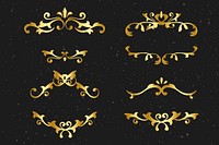 Elegant vector ornamental frame gold set