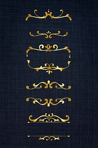 Luxurious ornaments gold flourish frame set