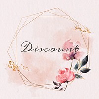 Discount word badge floral frame