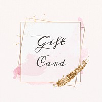 Gift card word feminine frame