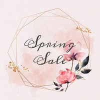 Spring sale text floral frame