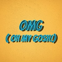 OMG word retro font style illustration 