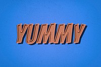 Yummy comic retro style lettering illustration 