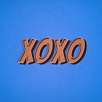 XOXO word retro style typography
