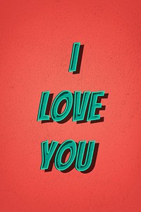 I love you comic retro typography