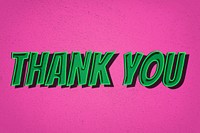 Thank you word comic font retro typography