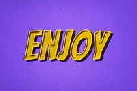 Enjoy word retro style typography on purple