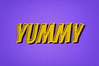 Yummy word retro font comic  typography