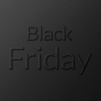 Word black friday embossed typography on paper texture