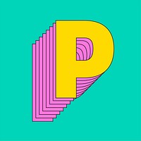 Character p vector 3d stylized typeface